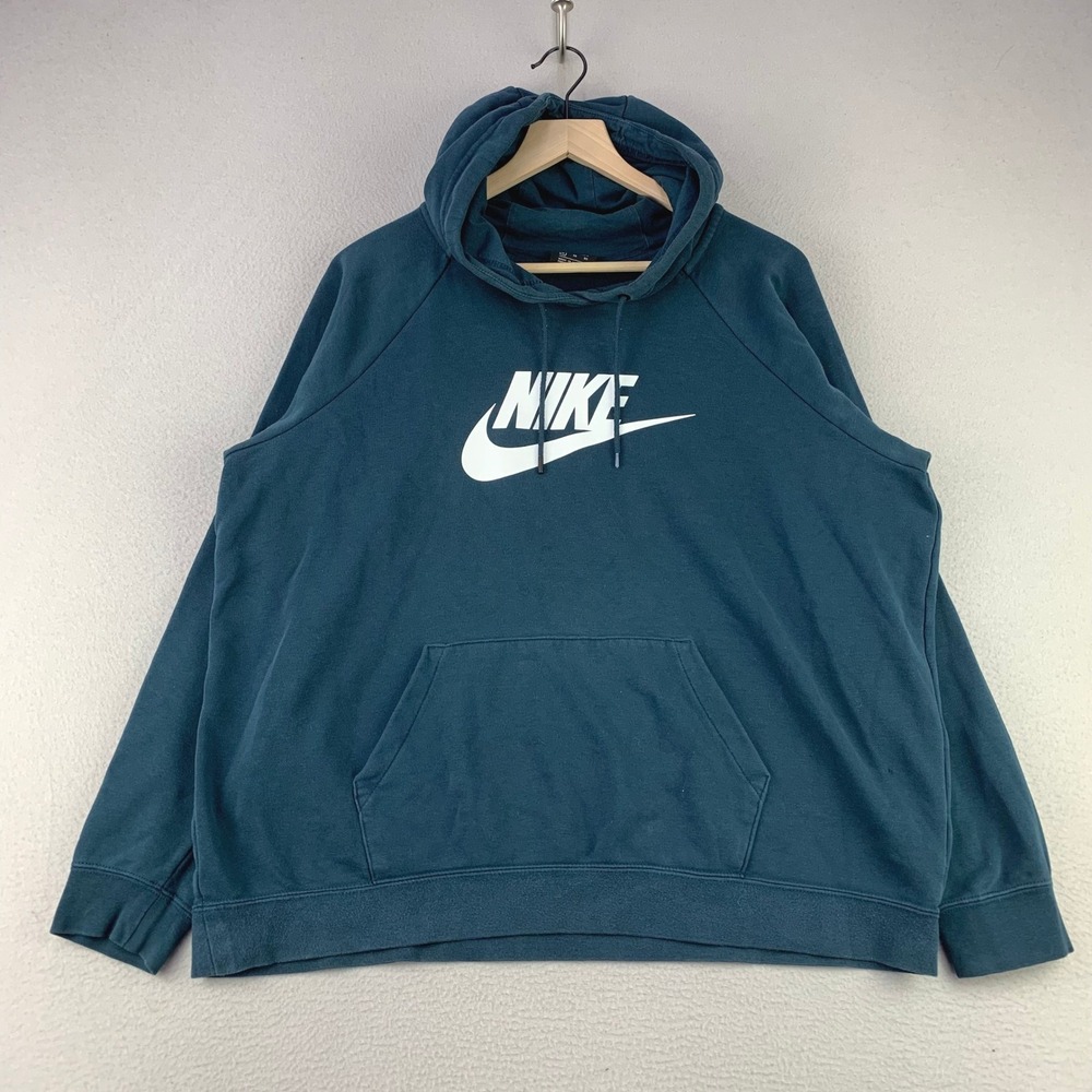 Nike‎ Sportswear Club Fleece Hoodie Men XL Blue Pullover Athletic Classic Logo
